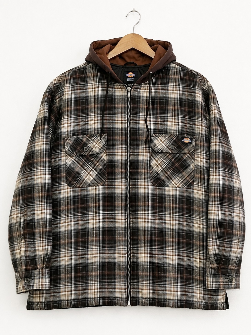 Dickies Men’s XL Hooded Plaid Quilted Flannel Shirt Jacket Shacket